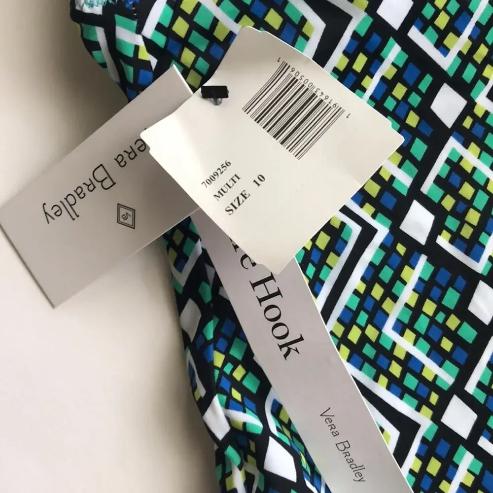 NWT Vera Bradley Multicolored Reversible One Piece Swimsuit Size 10